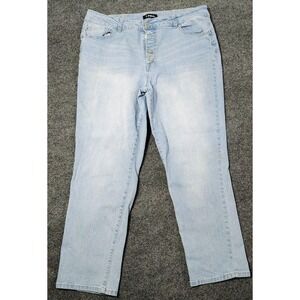 d.jeans Womens J Jeans Light‎ Wash Button Fly Straight Leg Denim Jeans Size 16
